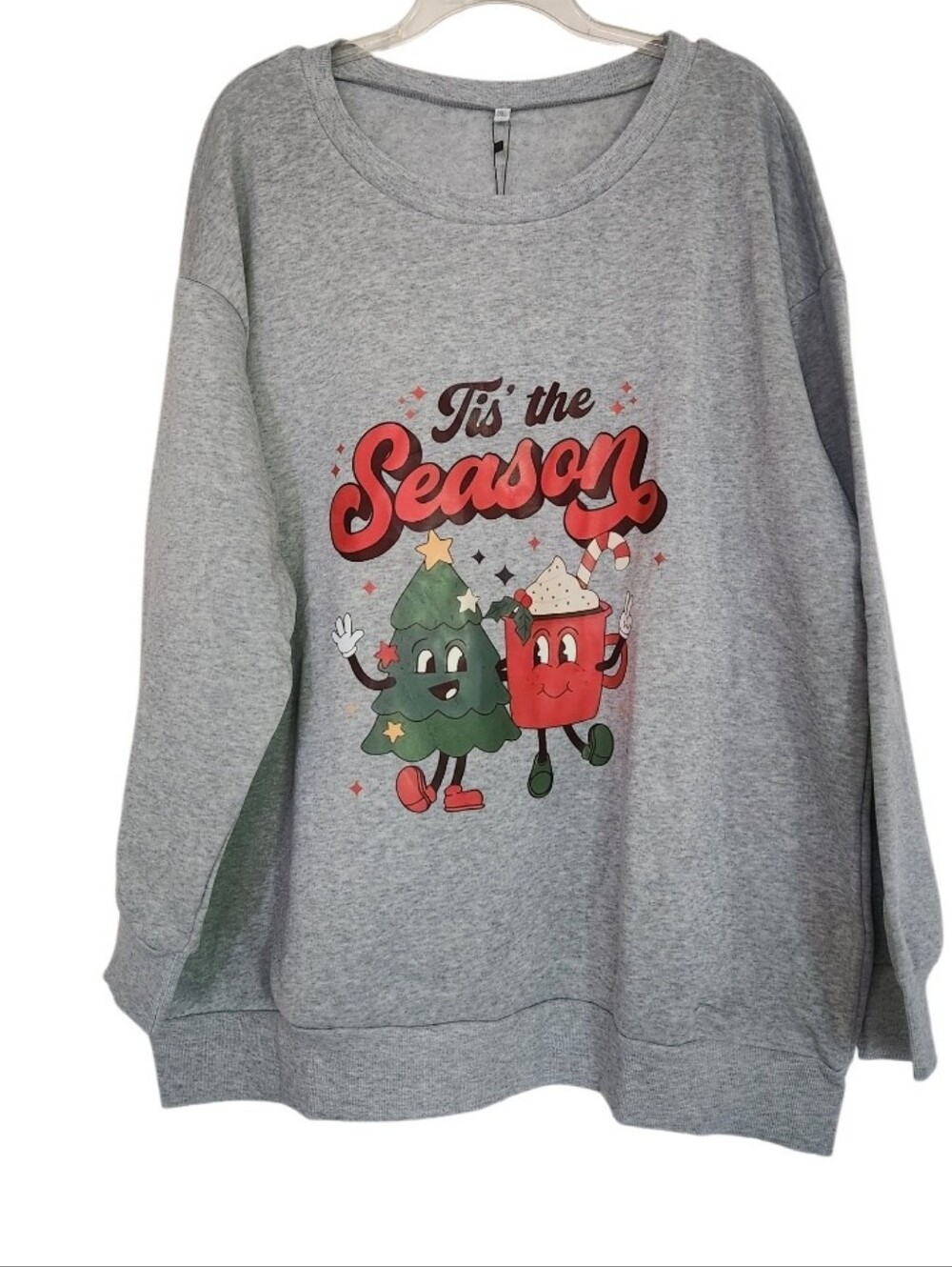 Gray 'Tis The Season Graphic Sweatshirt - Women's Sz 3x Nwt